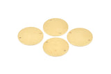Brass Round Tag, 12 Raw Brass Round Stamping Blanks With 2 Holes, Connectors, Pendants, Findings (21x1mm) D0701