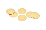 Brass Round Tag, 12 Raw Brass Round Stamping Blanks With 2 Holes, Connectors, Pendants, Findings (21x1mm) D0701