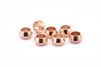 Rose Gold Spacer Beads, 6 Rose Gold Plated Brass Spacer Beads (8.5x5.5mm) A0433 Q0641
