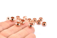 Rose Gold Spacer Beads, 6 Rose Gold Plated Brass Spacer Beads (8.5x5.5mm) A0433 Q0641