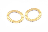 Pirinç Oval Charm, Deliksiz 6 Ham Pirinç Dalgalı Oval Bağlantı Parçası, Bulgular (28x33x1mm) D894