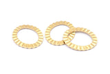 Pirinç Oval Charm, Deliksiz 6 Ham Pirinç Dalgalı Oval Bağlantı Parçası, Bulgular (28x33x1mm) D894