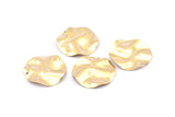 Brass Wavy Disc, 12 Raw Brass Wavy Discs With 1 Hole, Earrings, findings (25x0.60mm) D0774
