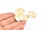 Brass Wavy Disc, 12 Raw Brass Wavy Discs With 1 Hole, Earrings, findings (25x0.60mm) D0774