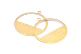 Brass Round Charm, 6 Raw Brass Round Charms With 1 Loop, Earrings, Pendants, Findings (41x38x0,80mm) D0693