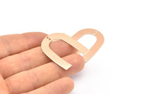 Gül Altın Geometrik Charm, 2 Delikli 3 Gül Altın Kaplama Pirinç U Şeklinde Kolye, Charmlar, Bulgular (35x27x0,50 mm) E015 Q0501