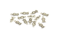 Silver Tulip Charm, 50 Antique Silver Plated Brass Tulip Charms (10x5mm) A0507