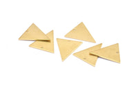 Brass Triangle Charm, 12 Raw Brass Triangle Charm Earrings With 1 Hole, Findings (20x18x1mm) D0696