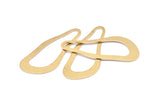 Brass Irregular Charm, 8 Raw Brass Irregular Charms Without Hole, Findings (51x21x1mm) D0679