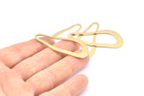 Brass Irregular Charm, 8 Raw Brass Irregular Charms Without Hole, Findings (51x21x1mm) D0679
