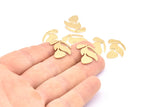 Brass Leaf Charm, 24 Raw Brass Leaf Charm Earrings With 1 Hole, Findings (21x13x0.80mm) D879