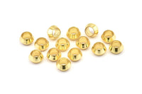 Gold Spacer Beads, 6 Gold Plated Brass Spacer Beads (8.5x5.5mm) A0433 Q0641