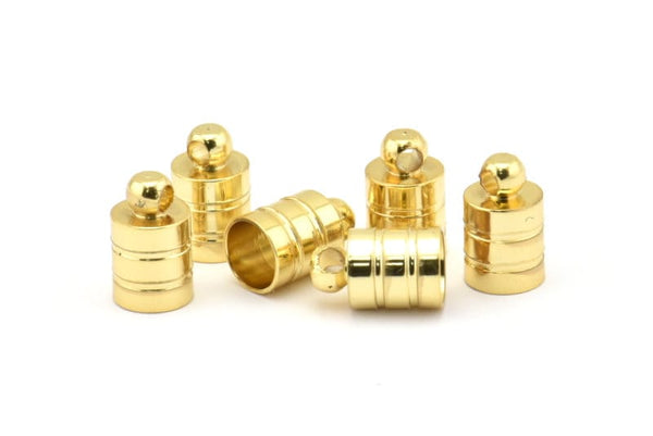 Altın Uç Kapağı, 6 Altın Kaplamalı Pirinç Uç Kapağı, Kablo Ucu, 6 mm Kablo Ucu (7x11 mm) Kapak1 b0019 Q0640