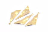 Brass Triangle Charm, 12 Raw Brass Wavy Triangle Charms With 1 Loop, Earrings, Findings (40x12x0.80mm) D885