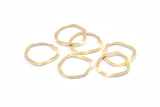 Brass Circle Charm, 24 Raw Brass Wavy Circle Charms Without Hole, Earrings, Findings (26x25x0.60mm) D0715