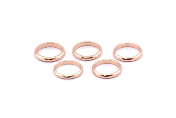Rose Gold Spacer Beads, 12 Rose Gold Plated Brass Spacer Beads (10-11mm) A0234