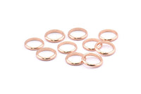 Rose Gold Spacer Beads, 12 Rose Gold Plated Brass Spacer Beads (10-11mm) A0234