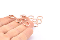 Rose Gold Spacer Beads, 12 Rose Gold Plated Brass Spacer Beads (10-11mm) A0234