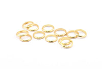 Gold Spacer Beads, 12 Gold Plated Brass Spacer Beads (10-11mm) A0234