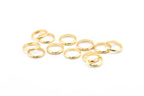 Gold Spacer Beads, 12 Gold Plated Brass Spacer Beads (10-11mm) A0234