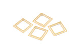 Kare Pirinç Charm, 1 Delikli 24 Ham Pirinç Kare Bağlantı Parçası (21x0,80 mm) D874
