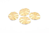 Brass Wavy Disc, 8 Raw Brass Wavy Disc Charms With 1 Hole, Earrings, Findings (29x25x0.60mm) D0834