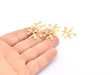 Brass Leaf Charm, 24 Raw Brass Leaf Connectors Without Hole, Pendants, Findings (24x20x0.60mm) D0775