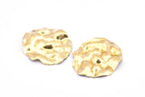 Brass Wavy Disc, 12 Raw Brass Wavy Disc Charms With 1 Hole, Earrings, Pendants, Findings (29x26x0.60mm) D0801