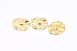 Brass Wavy Disc, 12 Raw Brass Wavy Disc Charms With 1 Hole, Earrings, Pendants, Findings (29x26x0.60mm) D0801