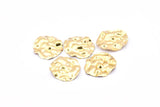 Brass Wavy Disc, 12 Raw Brass Wavy Disc Charms With 1 Hole, Earrings, Pendants, Findings (29x26x0.60mm) D0801