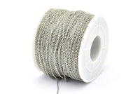 Silver Brass Chain, 20 Meters - 66 Feet Silver Tone Brass Soldered Chain (1.2x2mm) Z180