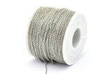 Silver Brass Chain, 20 Meters - 66 Feet Silver Tone Brass Soldered Chain (1.2x2mm) Z180