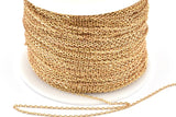 Brass Link Chain, 20 Meters - 60 Feet Raw Brass Soldered Chain (1x1.5mm) Z177