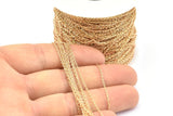 Brass Link Chain, 5m-10m-20m-50m-90m Raw Brass Soldered Chain (1x1.5mm) Z177