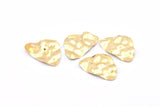 Brass Irregular Charm, 12 Raw Brass Irregular Shaped Charms With 1 Hole, Earrings, Pendants, Findings (30x22x0.60mm) D0829