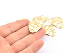 Brass Irregular Charm, 12 Raw Brass Irregular Shaped Charms With 1 Hole, Earrings, Pendants, Findings (30x22x0.60mm) D0829