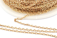 Brass Link Chain, 5m-10m-20m-50m-90m Raw Brass Soldered Chain (1.5x2.3mm) Z176