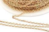 Brass Link Chain, 5m-10m-20m-50m-90m Raw Brass Soldered Chain (1.5x2.3mm) Z176