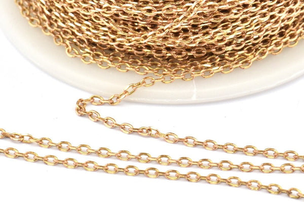 Brass Link Chain, 5m-10m-20m-50m-90m Raw Brass Soldered Chain (1.5x2.3mm) Z176
