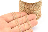 Brass Link Chain, 5m-10m-20m-50m-90m Raw Brass Soldered Chain (1.5x2.3mm) Z176