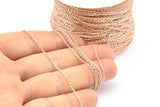 Rose Gold Link Chain, 3 Meters - 9.9 Feet Rose Gold Plated Brass Soldered Chain (1.5x2mm) Z179
