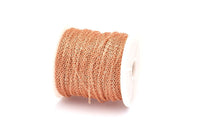 Rose Gold Link Chain, 3m-5m-10m-20m-50m-90m Rose Gold Tone Brass Soldered Chain (1.5x2mm) Z173