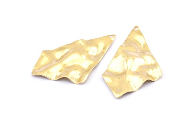 Brass Diamond Charm, 12 Raw Brass Diamond Charms With 1 Hole, Earrings, Findings (37x23x0.60mm) D0713