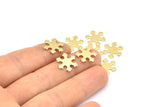 Brass Snowflake Blank, 50 Raw Brass Snowflake Blanks, Earrings, Findings (14x1mm) D0600