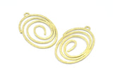 Brass Oval Charm, 3 Raw Brass Hammered Oval Charms With 1 Loop, Earrings, Pendants (43x27x1.2mm) V144