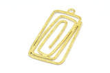 Brass Rectangle Charm, 3 Raw Brass Hammered Rectangle Charms With 1 Loop, Earrings, Pendants (47x23x1.2mm) V145