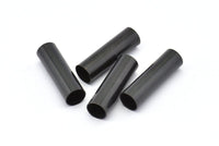 Industrial Long Tubes, 6 Oxidized Brass Black Industrial Long Tube Findings (30x9mm) Brc180--r027 S854