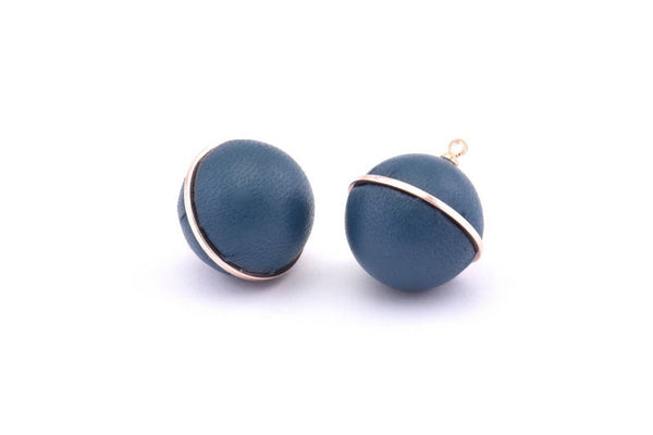 Pirinç Küre Charm, 1 Halkalı 2 Kuzu Derisi Kaplı Pirinç Küre Bağlantı Parçası, Küpeler, Kolye Uçları, Bulgular (22x19mm) B27