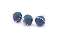 Pirinç Küre Charm, 1 Halkalı 2 Kuzu Derisi Kaplı Pirinç Küre Bağlantı Parçası, Küpeler, Kolye Uçları, Bulgular (22x19mm) B27