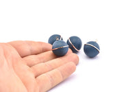 Pirinç Küre Charm, 1 Halkalı 2 Kuzu Derisi Kaplı Pirinç Küre Bağlantı Parçası, Küpeler, Kolye Uçları, Bulgular (22x19mm) B27